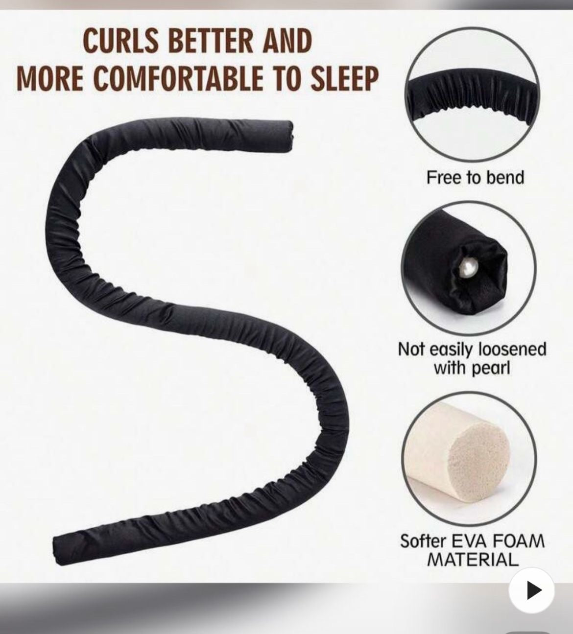 Satin hair curler